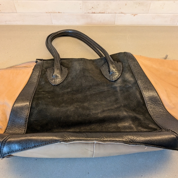 Pour La Victoire Large Maison Colorblock Tote in Tan Leather & Black Sue… - Picture 11 of 15